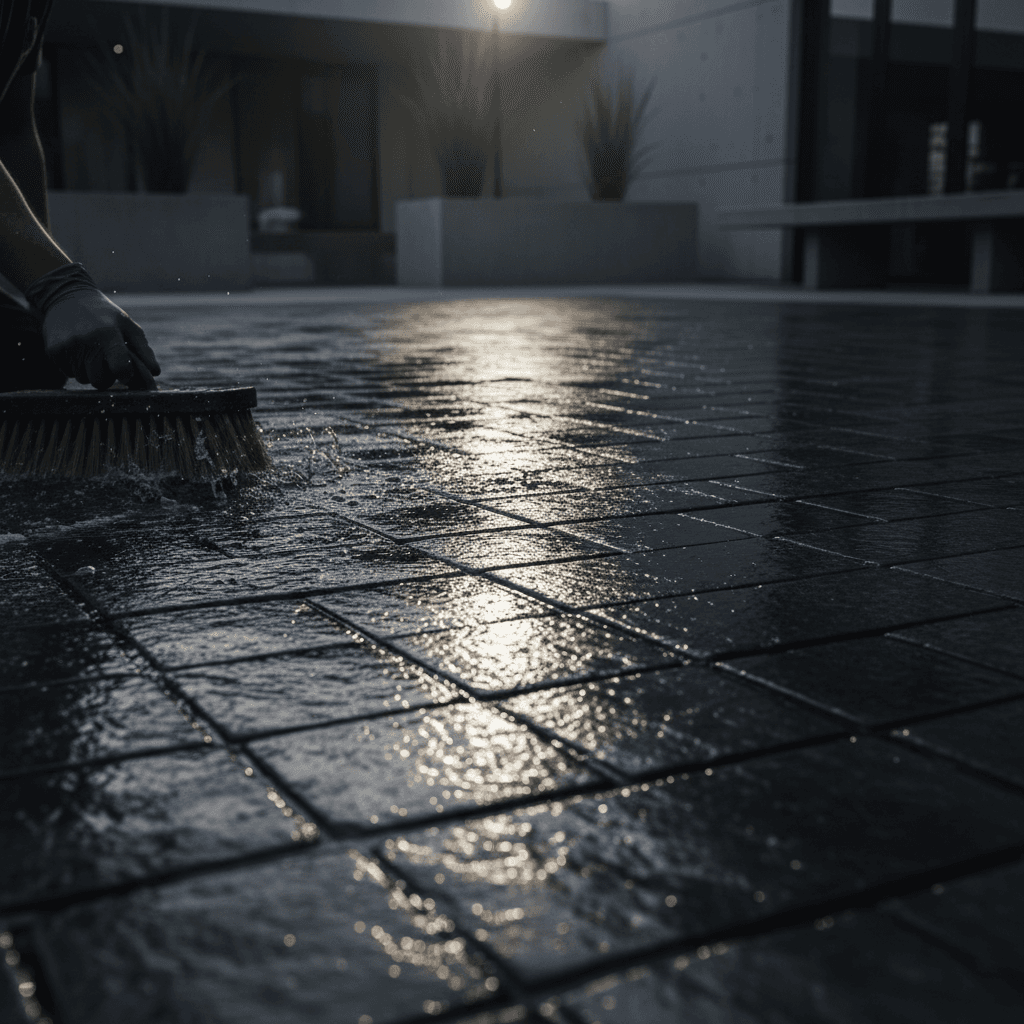 Stone slab and paving cleaning